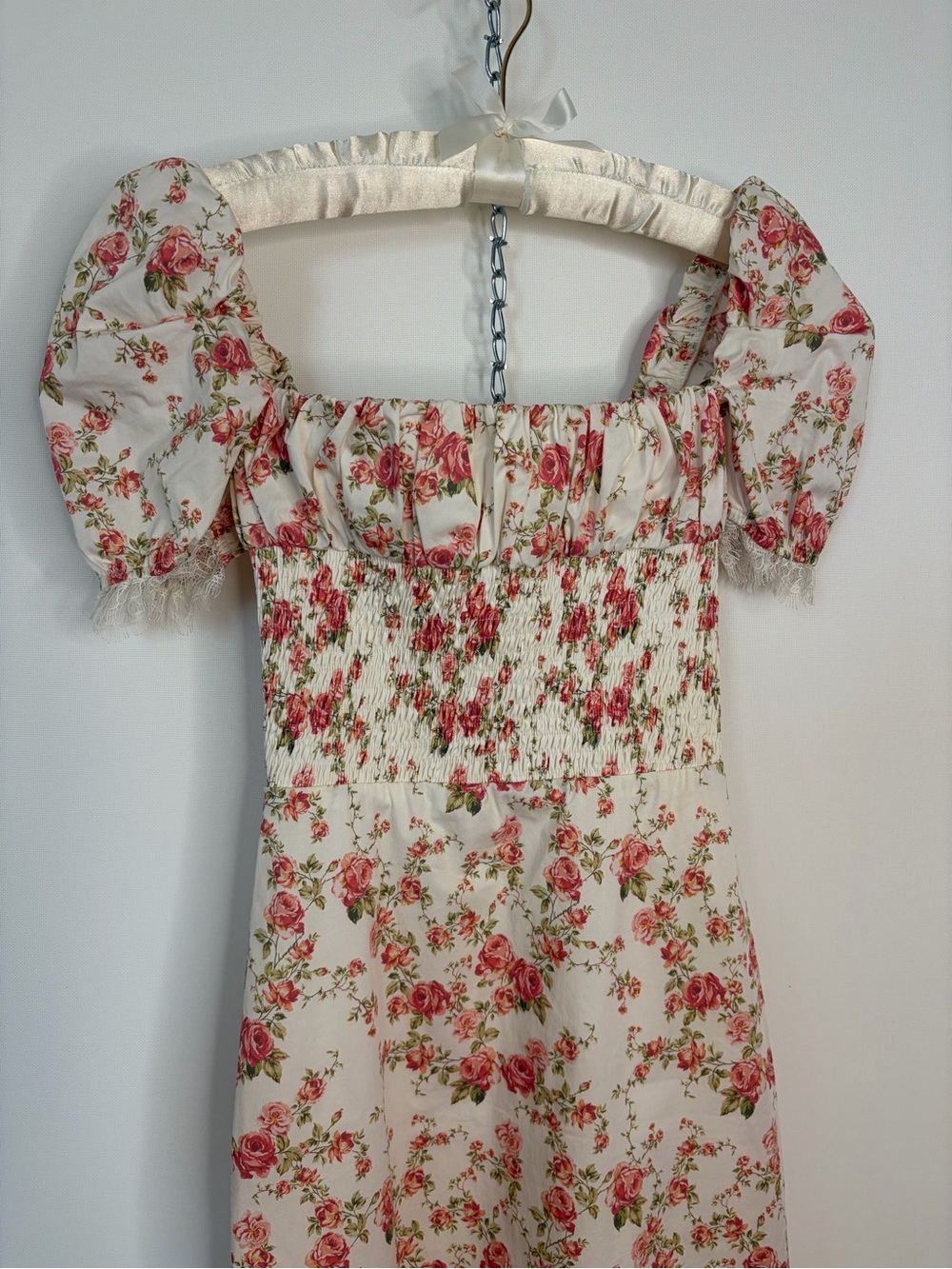 House of CB White Midi Dress with Pink Floral Print - Picture 4 of 8